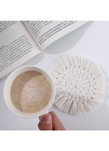 16cm Coaster for Drinks Handmade Macrame Coaster Woven Coasters Thick Table Pad for Mug &amp; Cup, Table Decor, Table Mat GT047