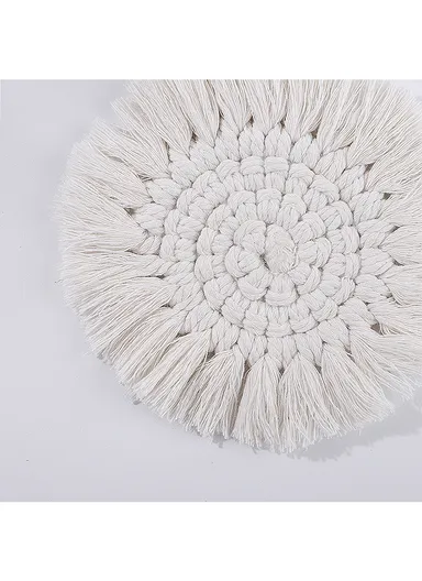 16cm Coaster for Drinks Handmade Macrame Coaster Woven Coasters Thick Table Pad for Mug &amp; Cup, Table Decor, Table Mat GT047