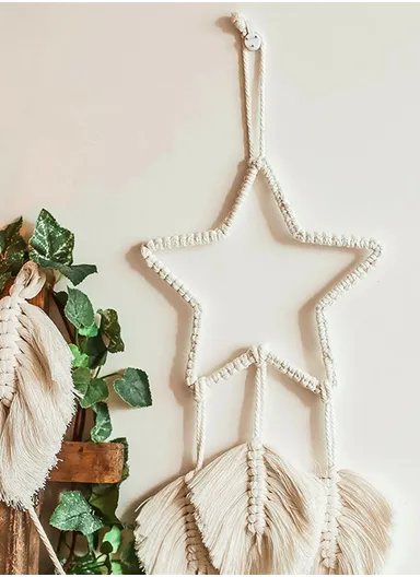 Wall Hanging Wall Decor Dream Catchers Macrame Kit Dreamcatcher for Bedroom Living Room Wall Hanging Tapestry Decorations (W20 x H50)cm