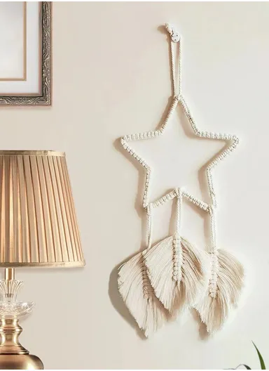 Wall Hanging Wall Decor Dream Catchers Macrame Kit Dreamcatcher for Bedroom Living Room Wall Hanging Tapestry Decorations (W20 x H50)cm