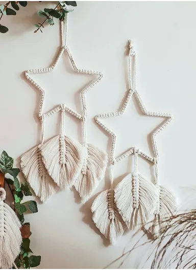 Wall Hanging Wall Decor Dream Catchers Macrame Kit Dreamcatcher for Bedroom Living Room Wall Hanging Tapestry Decorations (W20 x H50)cm
