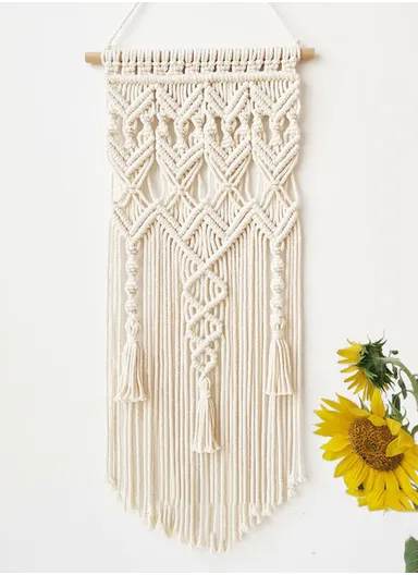 Macrame Woven Wall Hanging Boho Home Chic Bohemian Geometric Art Decor Beautiful Apartment Dorm Room Decoration GT141