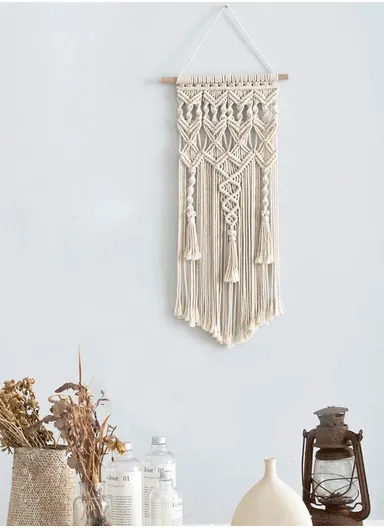 Macrame Woven Wall Hanging Boho Home Chic Bohemian Geometric Art Decor Beautiful Apartment Dorm Room Decoration GT141