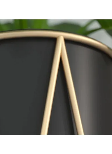 Geometric Metal Plant Stand, Bucket Rack Wrought Iron For Home, Desktop, Balcony, Office &amp; Hotel (W30 x D30 x H70)cm - Gold &amp; Black