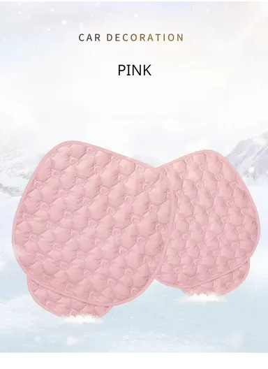 Non-Slip Front Pocket Car Seat Cushion, Fluffy Chair Mat, Beaded Design Comfort Enhanced Storage Seat Mat (L59 x W50)cm (L59 x W50)cm - Pink