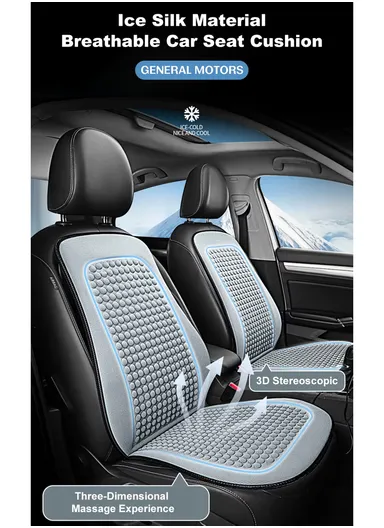 2-Pieces Universal Car Seat Cushion Protector - Set for 2 Seats, Car Seat Cooler Pad, Ultra Comfort Car Seat Protector, Fluffy Front Car Seat Protector (L112 x W48)cm - Grey