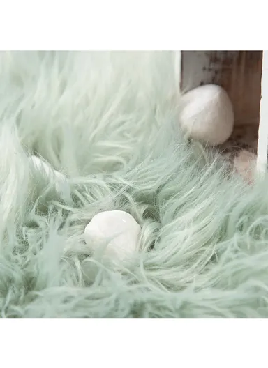 180x100cm Faux Sheepskin Rug, Soft Carpet Room, Long Hair Bedside Mat, Fluffy Rug for Bedroom, Living Room &amp; Couch - Mint