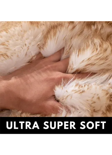 180x100cm Faux Sheepskin Rug, Soft Carpet Room, Long Hair Bedside Mat, Fluffy Rug for Bedroom, Living Room &amp; Couch - White/Brown