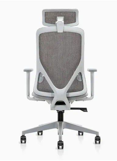 Ergonomic Office Chair, Desk Chair with Lumbar Support, Position Locking Mechanism, Adjustable Height &amp; Headrest Adjustment 6239A-HS (W66 x D63 x H126-116)cm - Grey