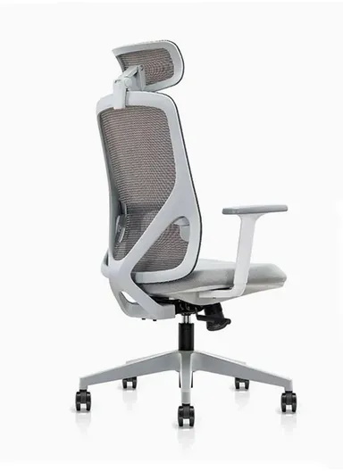 Ergonomic Office Chair, Desk Chair with Lumbar Support, Position Locking Mechanism, Adjustable Height &amp; Headrest Adjustment 6239A-HS (W66 x D63 x H126-116)cm - Grey