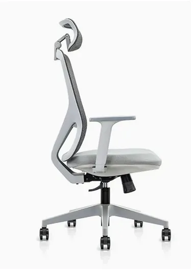 Ergonomic Office Chair, Desk Chair with Lumbar Support, Position Locking Mechanism, Adjustable Height &amp; Headrest Adjustment 6239A-HS (W66 x D63 x H126-116)cm - Grey