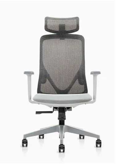 Ergonomic Office Chair, Desk Chair with Lumbar Support, Position Locking Mechanism, Adjustable Height &amp; Headrest Adjustment 6239A-HS (W66 x D63 x H126-116)cm - Grey
