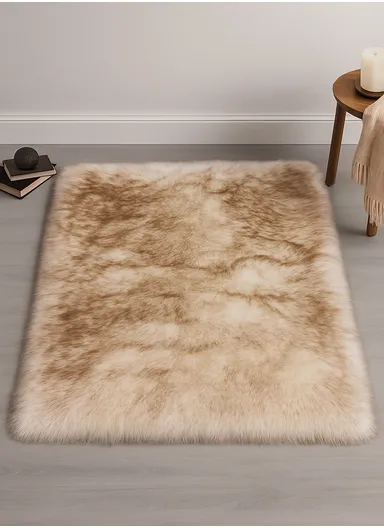 120x180cm Anti-Slip Modern Shaggy Mat With Long Hair - Golden Rice