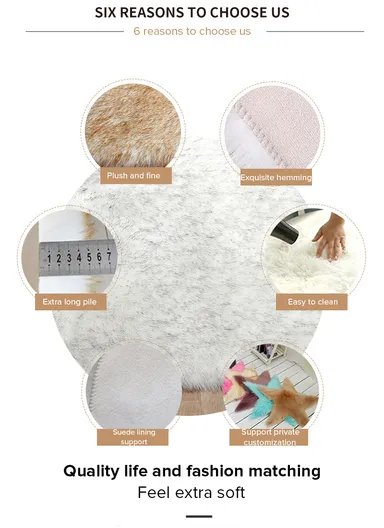 120x180cm Anti-Slip Modern Shaggy Mat With Long Hair - Milky White