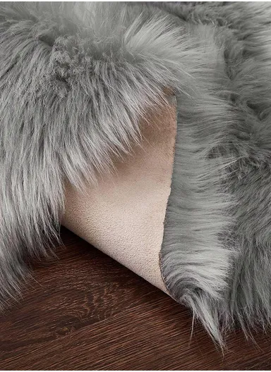 120x180cm Anti-Slip Modern Shaggy Mat With Long Hair - Silver Grey