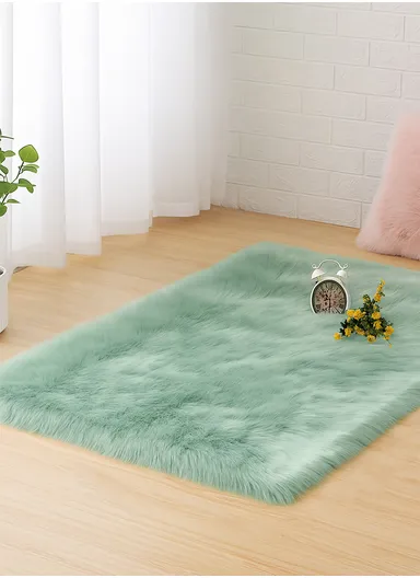 120x180cm Anti-Slip Modern Shaggy Mat With Long Hair - Mint