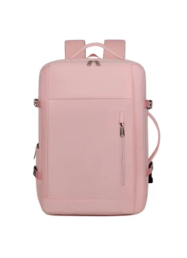 Women Carry on Expandable  Travel Backpack, Hiking Backpack Waterproof Outdoor Sports Rucksack Casual Daypack 17" Laptop Bag with USB Charging Port Shoes Compartment 710-13 (W34 x D26 x H50)cm - Pink