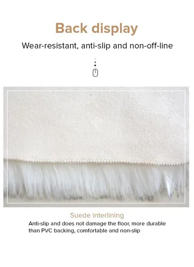 100x180cm Anti-Slip Modern Shaggy Mat With Long Hair - Camel