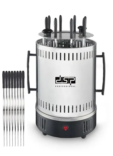 1500W Stainless Steel Electric Barbecue Grill 360° Auto-rotate With 16 Skewers KB4010 (D22 x H35)cm