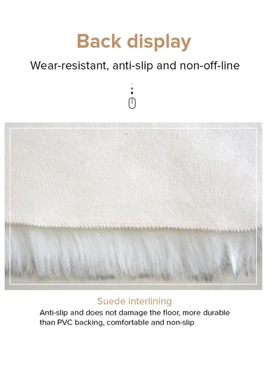 90x90cm Anti-Slip Modern Shaggy Mat With Long Hair - Silver Grey 