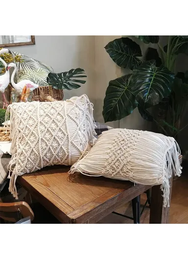 45x45cm Cotton Pillow Cover With Zipper Closure - Style 1