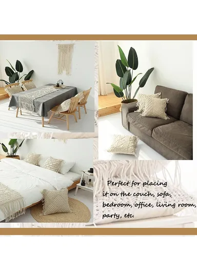 45x45cm Cotton Pillow Cover With Zipper Closure - Style 1