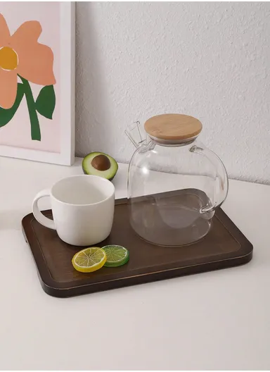 Wooden Serving Tray For Food Breakfast Party Tea Coffee Table Decor (L33 x W23 x H1.5)cm