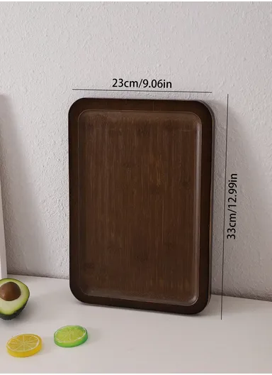 Wooden Serving Tray For Food Breakfast Party Tea Coffee Table Decor (L33 x W23 x H1.5)cm