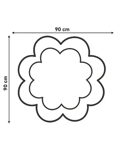 90x90cm Anti-Slip Modern Shaggy Mat With Long Hair - Dark Beige &amp; White 