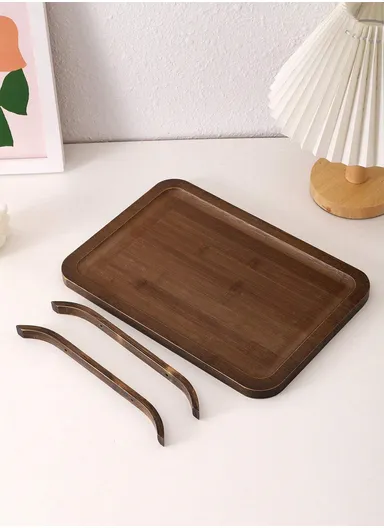 Bamboo Serving Tray With Legs For Home, Hotel &amp; Office (L33 x W23 x H4)cm