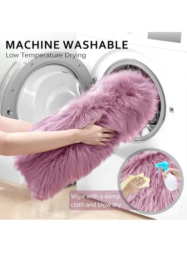 60x140cm Anti-Slip Modern Shaggy Mat With Long Hair - Lilac