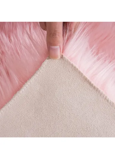 60x140cm Anti-Slip Modern Shaggy Mat With Long Hair - Powder Pink