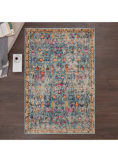 120 x 180 cm Art Barbola Zymta Winter Carpet - Blue / Yellow / Orange / Fuchsia