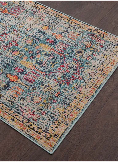 120 x 180 cm Art Barbola Zymta Winter Carpet - Blue / Yellow / Orange / Fuchsia