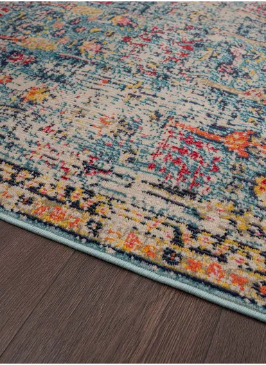 120 x 180 cm Art Barbola Zymta Winter Carpet - Blue / Yellow / Orange / Fuchsia