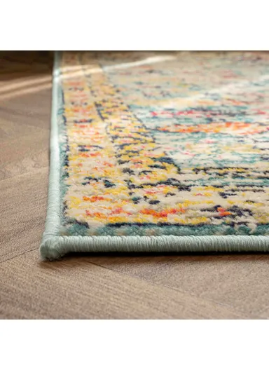 80 x 150 cm Art Barbola Zymta Winter Carpet - Blue / Yellow / Orange / Fuchsia