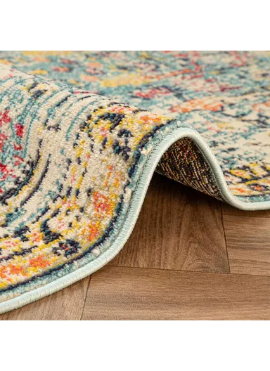 80 x 150 cm Art Barbola Zymta Winter Carpet - Blue / Yellow / Orange / Fuchsia