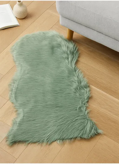 45x65cm Anti-Slip Modern Shaggy Mat With Long Hair - Mint