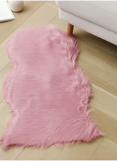 45x65cm Anti-Slip Modern Shaggy Mat With Long Hair - Powder Pink
