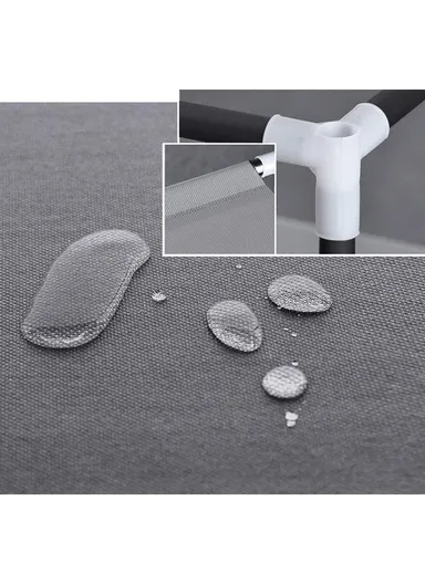 Durable Steel Frame Clothes Cabinet Large Hanging Space, Easy to Dismantle, Dust Protection CL-128 (W128 x D45 x H170)cm - Brown