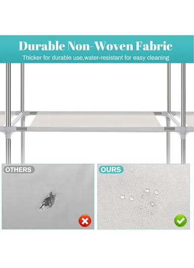 12 Shelves Fabric Collapsible Wardrobe Closet Storage With 4 Sides For Clothes Shoes Bags &amp; Accessories CL-170 (W170 x D45 x H170)cm - Wine Red