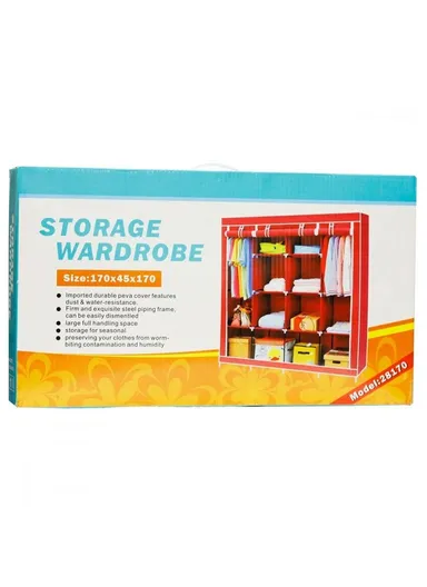 12 Shelves Collapsible Wardrobe Closet Clothes Storage Rack 28170 (W170 x D45 x H170)cm - Beige