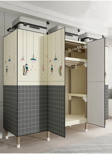 165cm Durable Heavy-Duty High Load Bearing Strength Portable Storage Cabinet, Large Hanging Space B165 - Style1