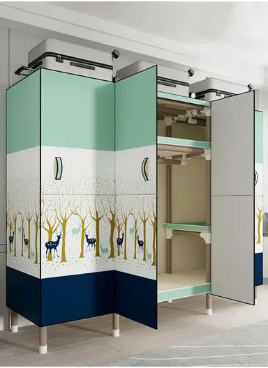 165cm Durable Heavy-Duty High Load Bearing Strength Portable Storage Cabinet, Large Hanging Space B165 - Style 3