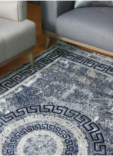 280x200cm Silk Thread Carpet - Navy