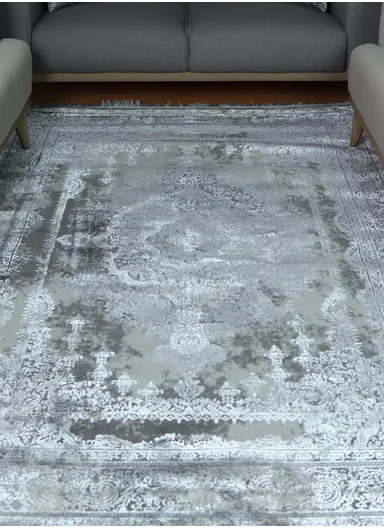 280x200cm Silk Thread Carpet - Silver