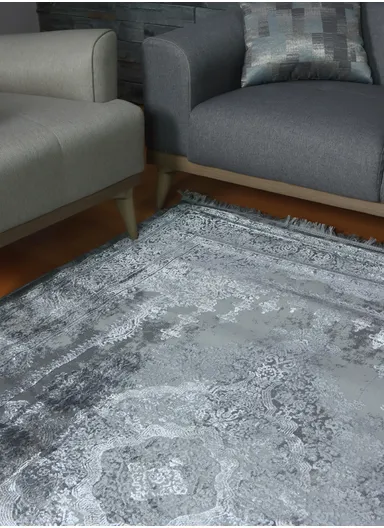 300x80cm Silk Thread Carpet - Silver