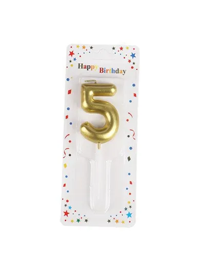 Number “4” Birthday Candle, Birthday Celebration Candle, Birthday Cake Decoration, Cake Topper for Birthday/Anniversary - Gold