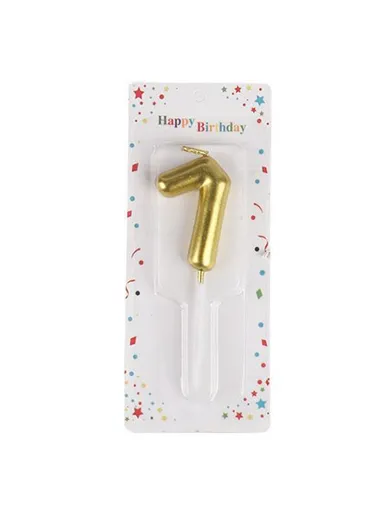 Number “4” Birthday Candle, Birthday Celebration Candle, Birthday Cake Decoration, Cake Topper for Birthday/Anniversary - Gold