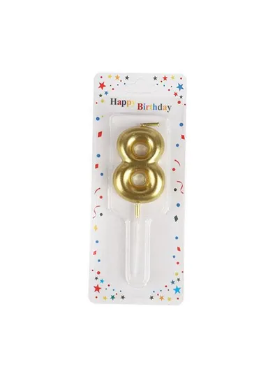 Number “4” Birthday Candle, Birthday Celebration Candle, Birthday Cake Decoration, Cake Topper for Birthday/Anniversary - Gold